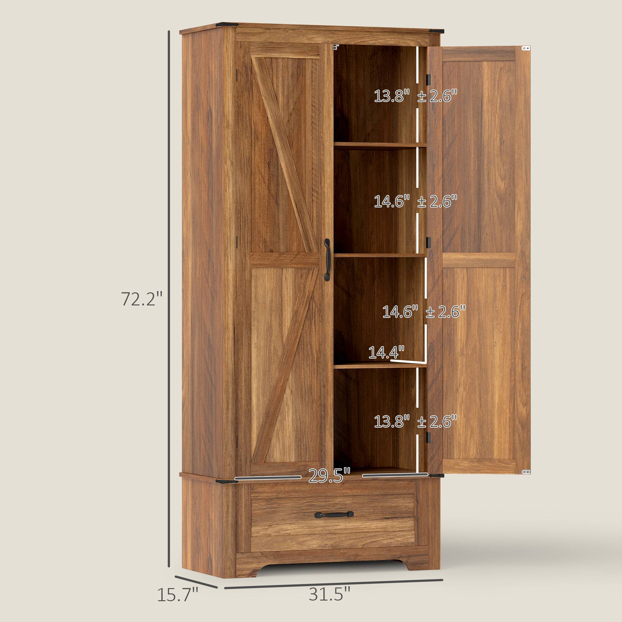 72.2"  
31.5"  
15.7"  
29.5"  
13.8" ± 2.6"  
14.6" ± 2.6"  
14.6" ± 2.6"  
14.4"  
13.8" ± 2.6"