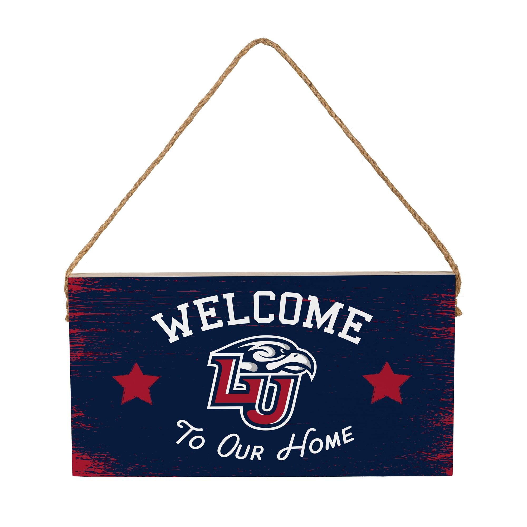 Liberty Flames 6" x 11" Welcome Home Wood Wall Sign with Rope Hanger