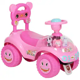 Qaba - to Floor Toddler Push Car w/ Horn, Light, Music