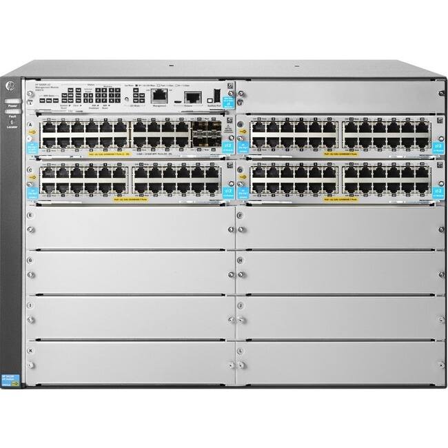 Front. HP - HPE 5412R 92GT PoE+/4SFP+ (No PSU) v3 zl2 Switch - 92 Ports - Manageable - Gigabit Ethernet, 10 Gigabit Ethernet - black.
