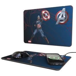 Keyscaper - Marvel MechLine 15-Watt Wireless Charger and Mouse Pad - Captain America