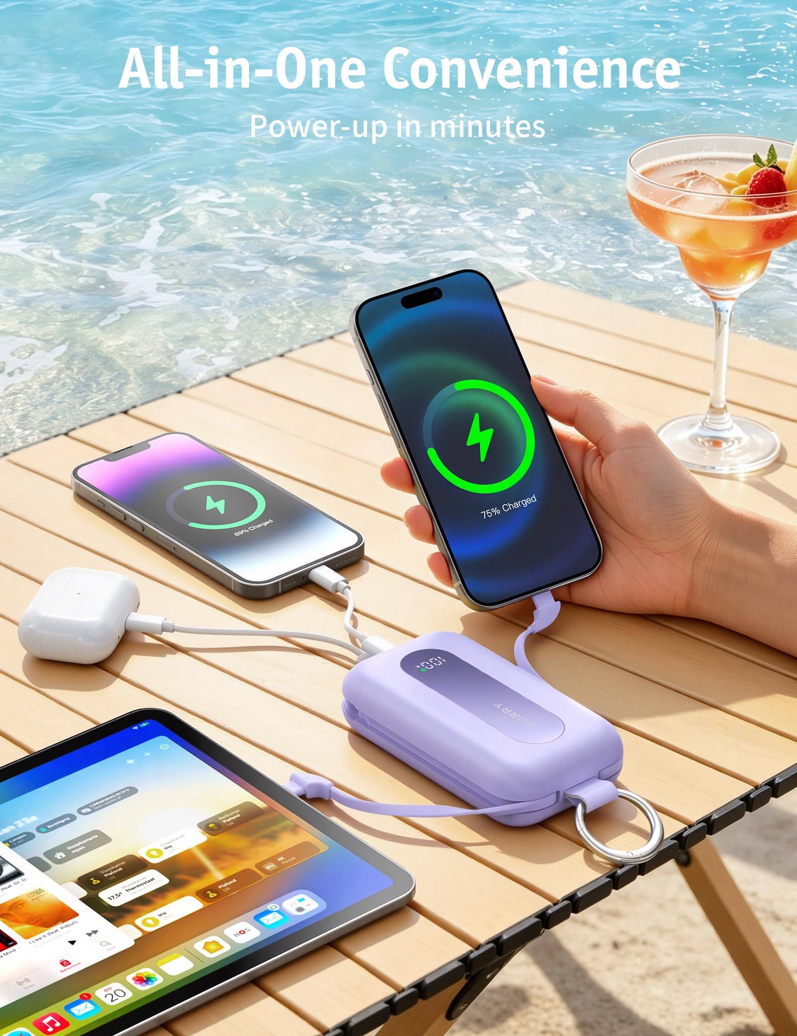 All-in-One Convenience Power-up in minutes

09% Charged 50%
75% Charged

001
RORRY
Porfent
W Alline's
HAWTS

17,5
Vishand in NOS

2
1
King 20