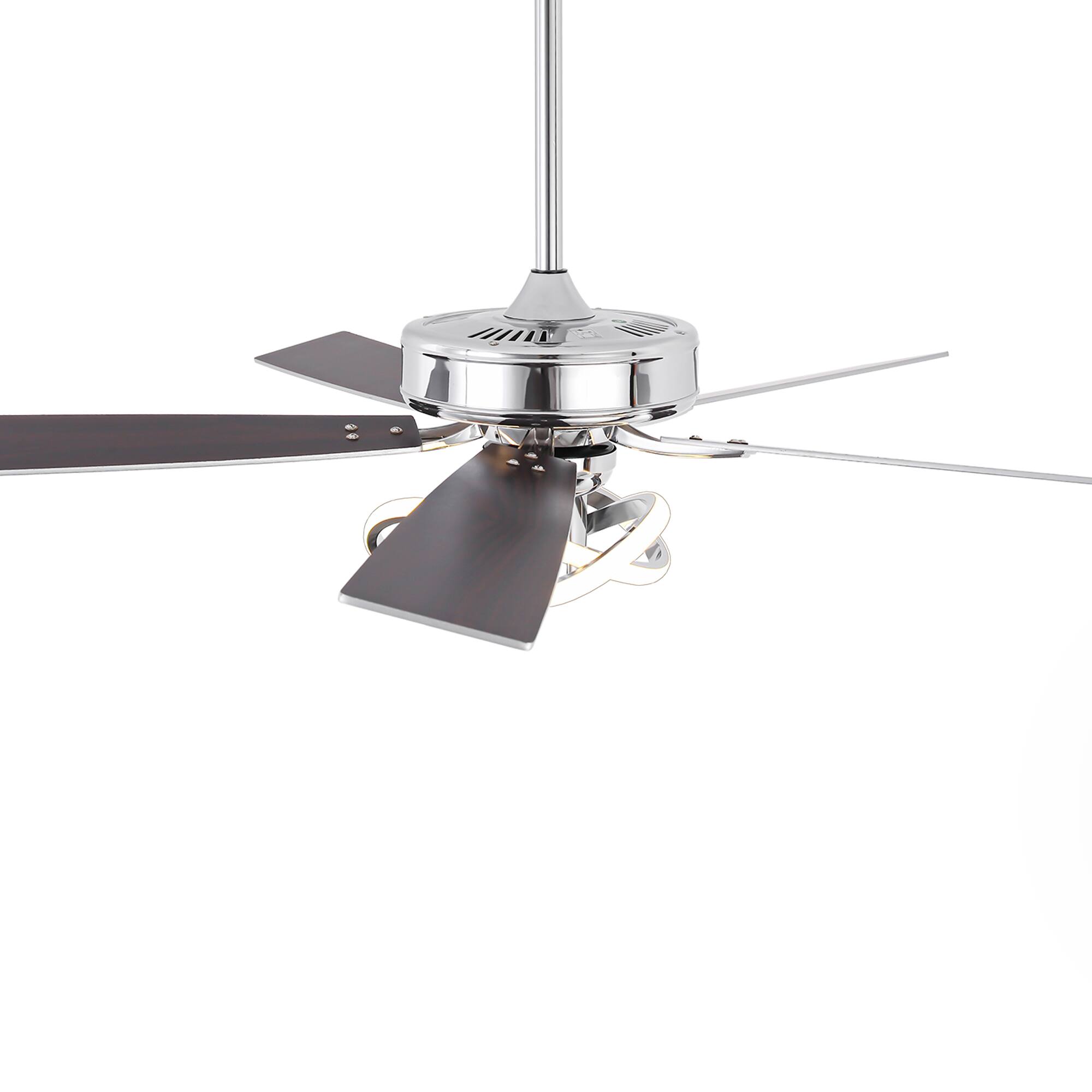 Alt View 4. Parrot Uncle - 52-Inch Modern Chrome Integrated LED Ceiling Fan with Light and Remote Control - Chrome.