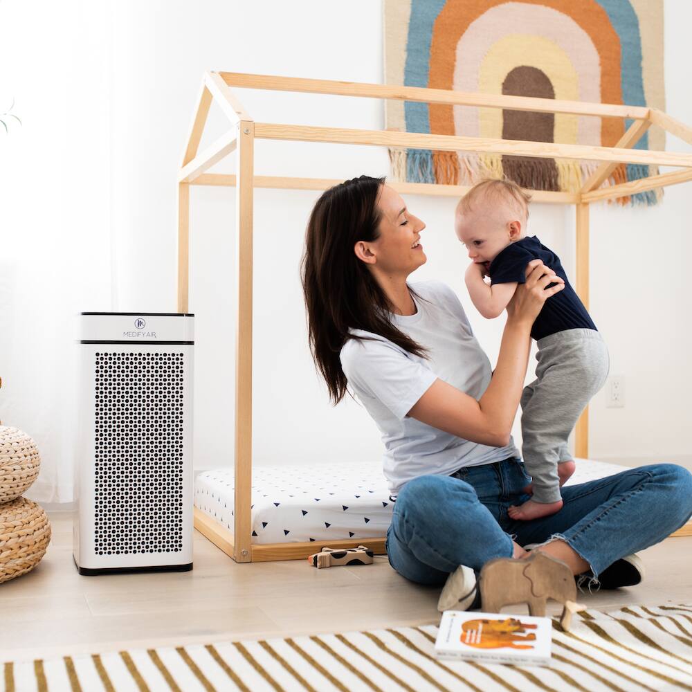 Alt View 12. Medify Air - Medify MA-40 825 Sq. Ft. Portable Air Purifier with True HEPA H13 Filter in White - White.