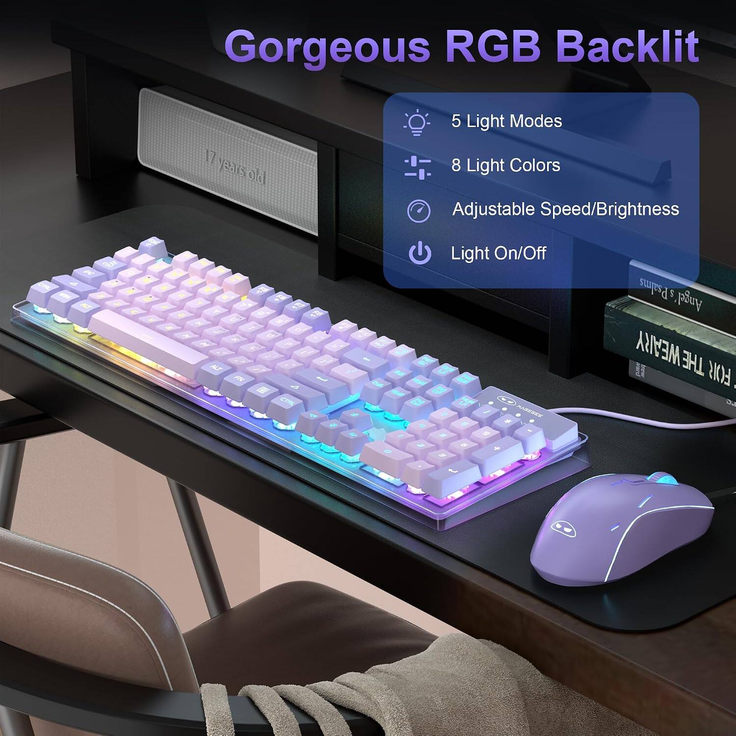 Bundle Core Tech 104 Key Wired Membrane Gaming Keyboard and Optical ...