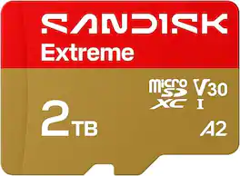 SANDISK - Extreme 2TB microSD Card + Adapter, Up to 245MB/s Read Speeds