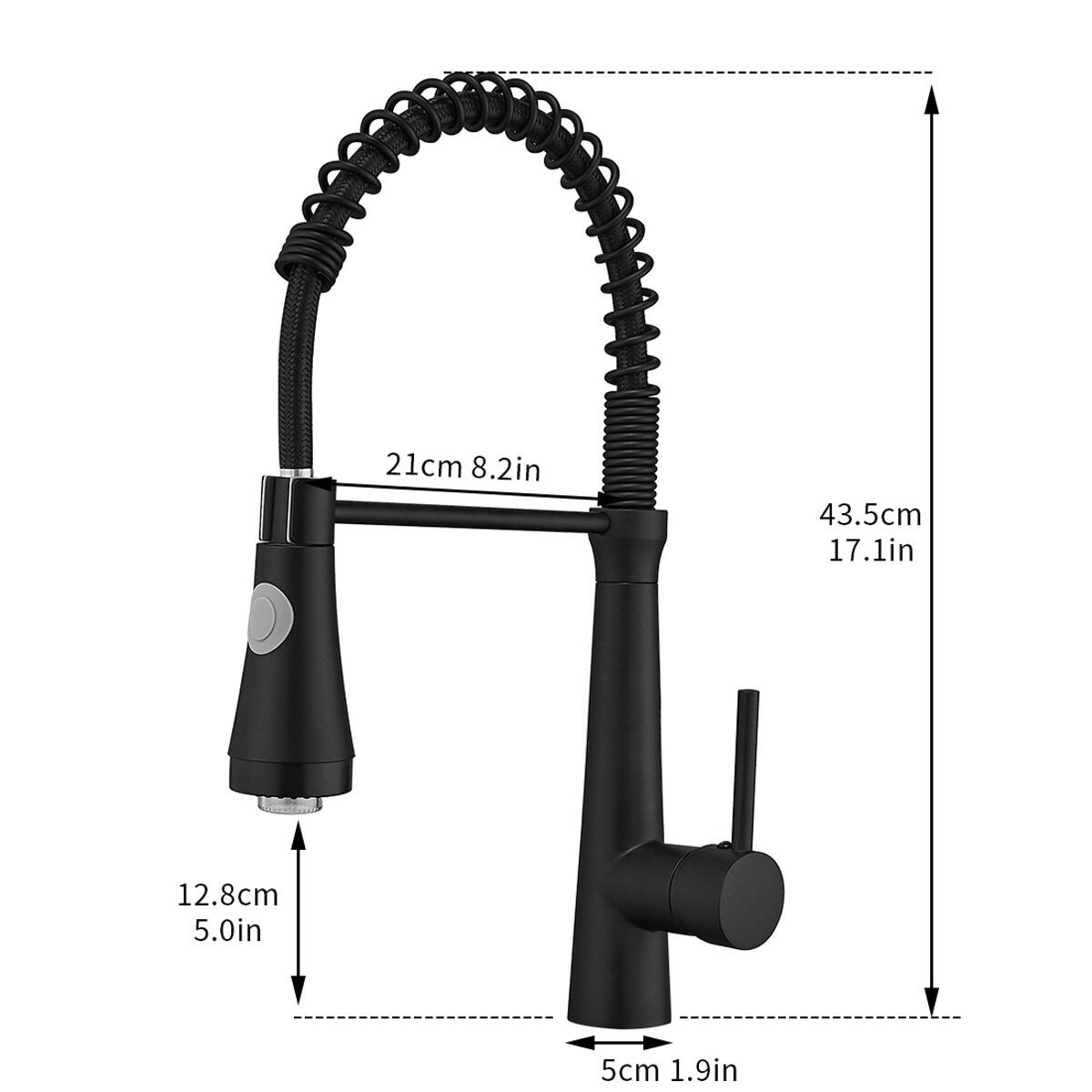 21cm 8.2in  
43.5cm 17.1in  
12.8cm 5.0in  
5cm 1.9in