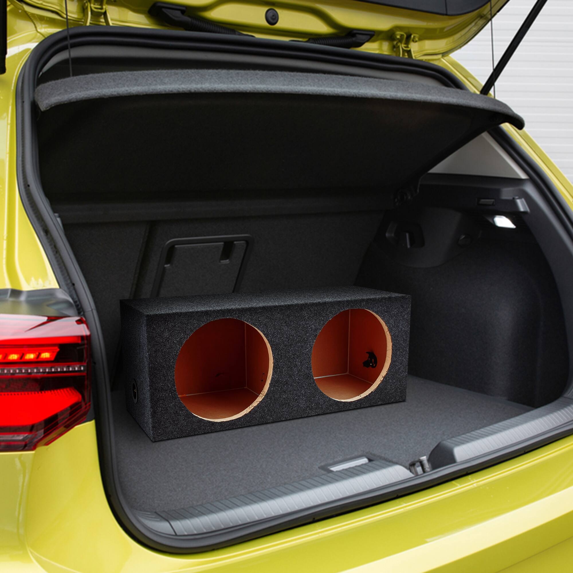 Alt View 5. QPower - QPower 12" Heavy-Duty Dual Sealed Vehicle Subwoofer Enclosure Woofer Box, Gray - Gray.