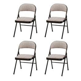 MECO - 4-Pack of Deluxe Motif Fabric Padded Folding Chairs with 16 x 16 Inch Seat - Cinnabar