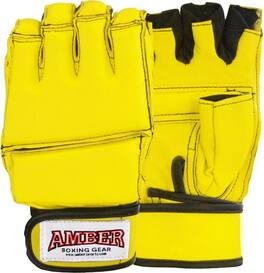 Amber Sporting Goods - Premium Grappling Gloves for MMA Leather Large - Yellow
