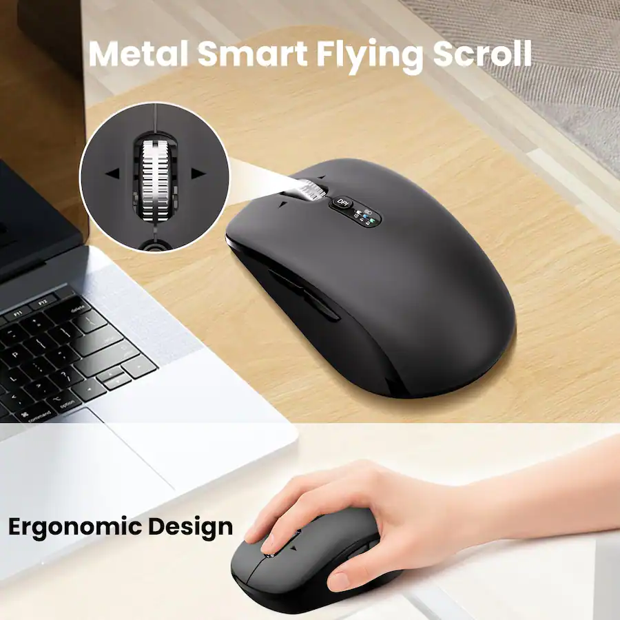 TECH SAFARI Wireless And Mouse Combo usb Dual Bt Multi device Slim Set ...