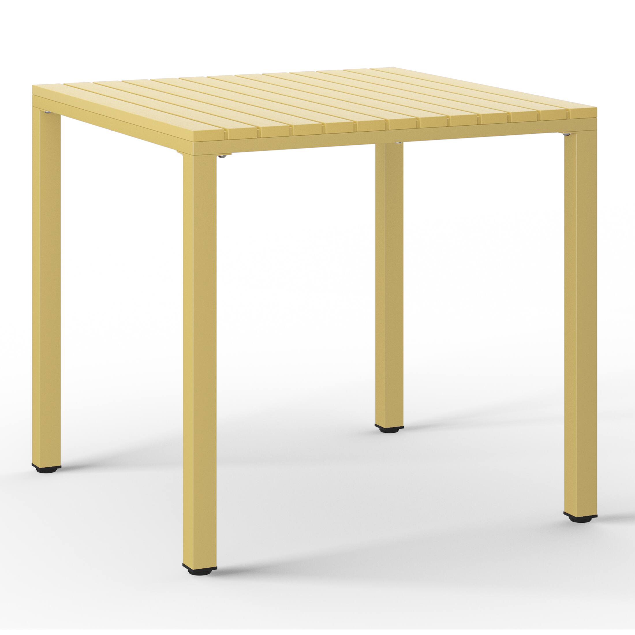 Left. WestinTrends - WestinTrends Playa 31.5" Iron Metal Frame Outdoor Square Patio Dining Table - Yellow.
