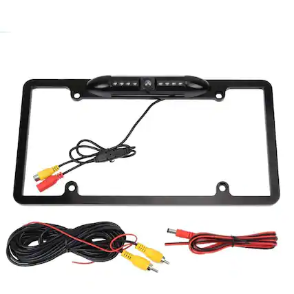Front. Stock Preferred - License Plate Frame Backup Camera 8 IR LED Night Vision.