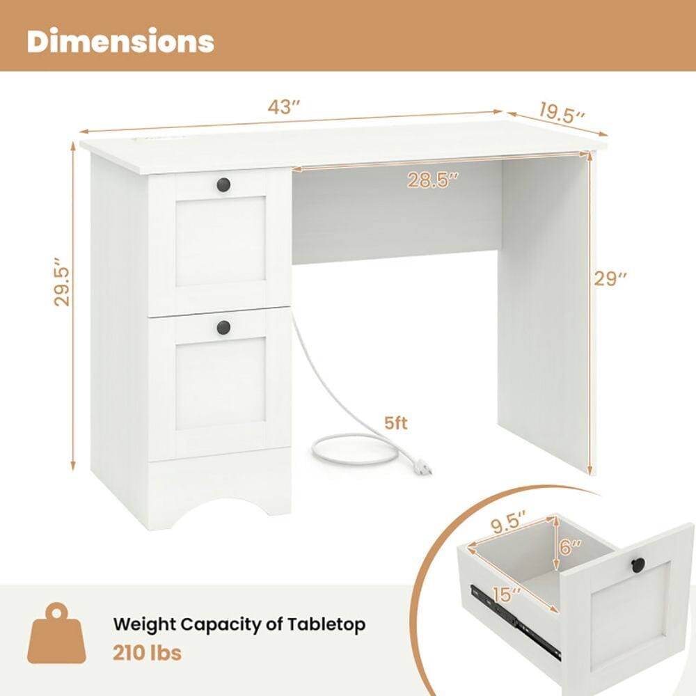 Dimensions:  
- 43"  
- 19.5"  
- 28.5"  
- 29.5"  
- 29"  
- 5ft  
- 9.5"  
- 6"  

Weight Capacity of Tabletop: 210 lbs