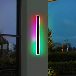 Reds Spade - Modern Outdoor Wall Light 3000k 4500k 6000k 3 Color Change Exterior Fixtures Mount Ip65 Waterproof Porch - RGB (Red, Green, Blue) 39inch