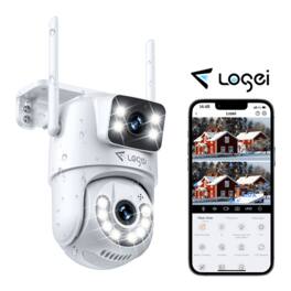 VEAT00L - Losei 4K/8MP Outdoor Camera | 360° View, Color Night Vision, Motion Detection, IP66, 2.4G WiFi, Light Alarm - White