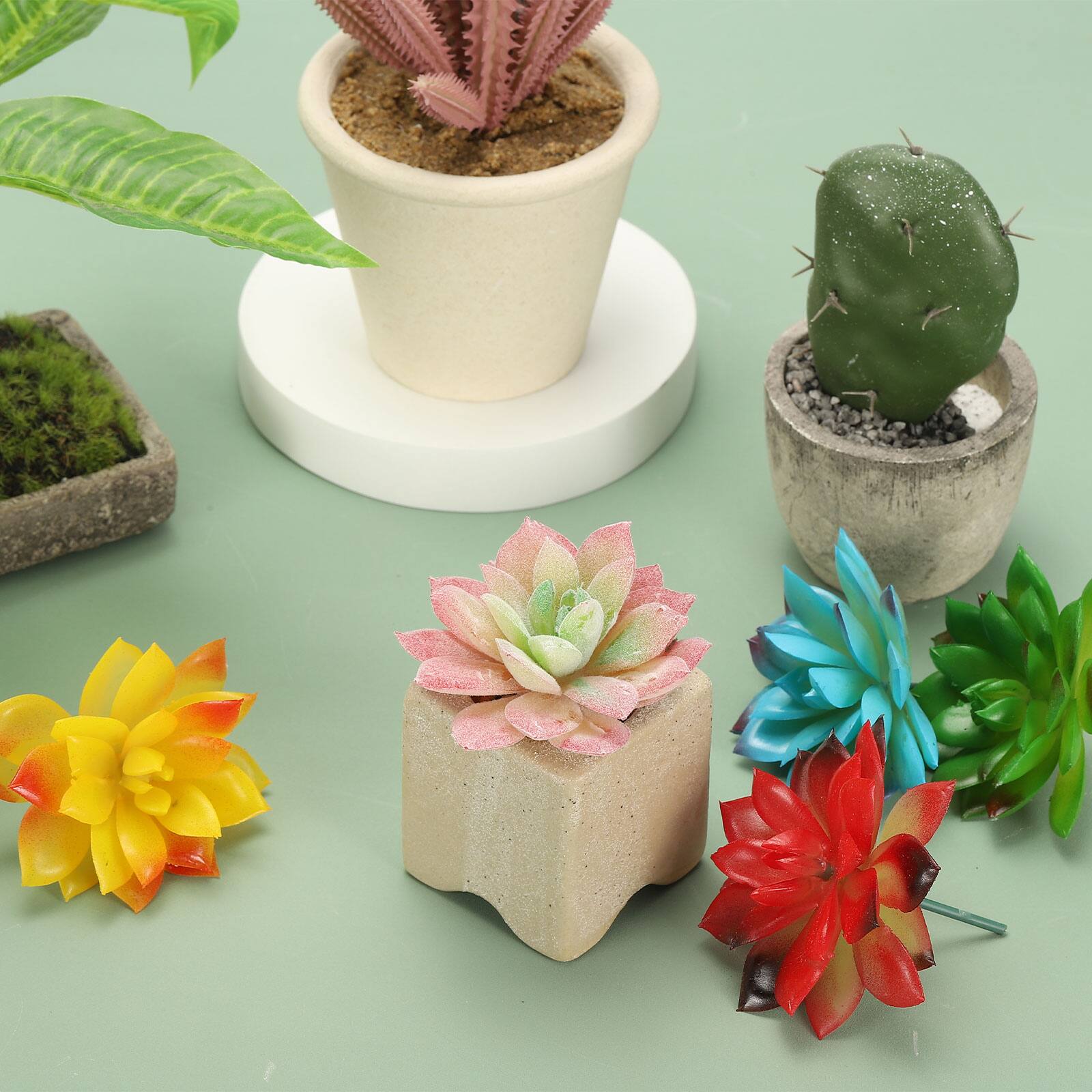 Unique Bargains Artificial Succulent Plants 6pcs Small Realistic Fake ...