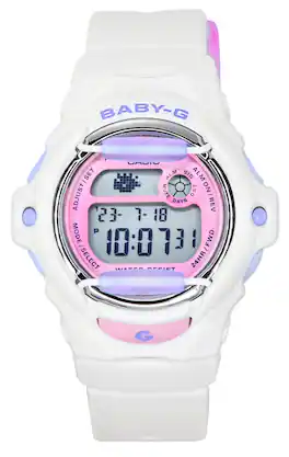 Casio - Baby-G Basic Digital White Resin Strap Quartz BG-169PB-7 200M Women's Watch - Pink