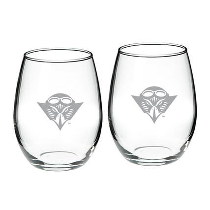 Front. Jardine - Tennessee-Martin Skyhawks 21oz. Two-Piece Stemless Wine Glass Set - Multicolor.