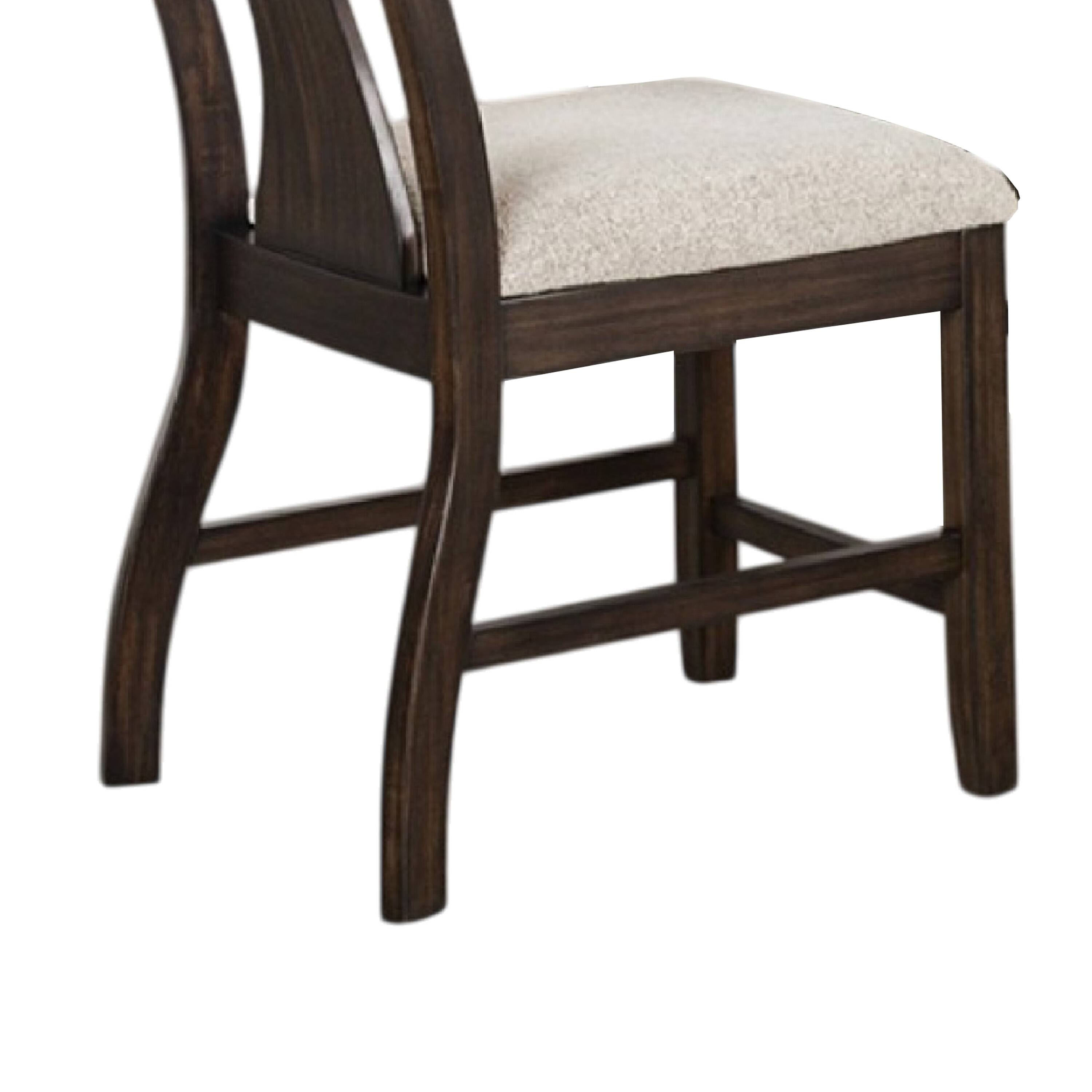 Alt View 3. Manhattan Lane - Hols Side Dining Chair Set of 2, Espresso Brown Wood Slatted Back - Espresso Brown, White.