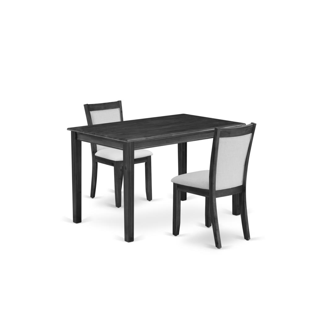 Alt View 9. East West Furniture - 3 Piece Dining Room Furniture Set Contains a Rectangle Dinette Table - Brown.