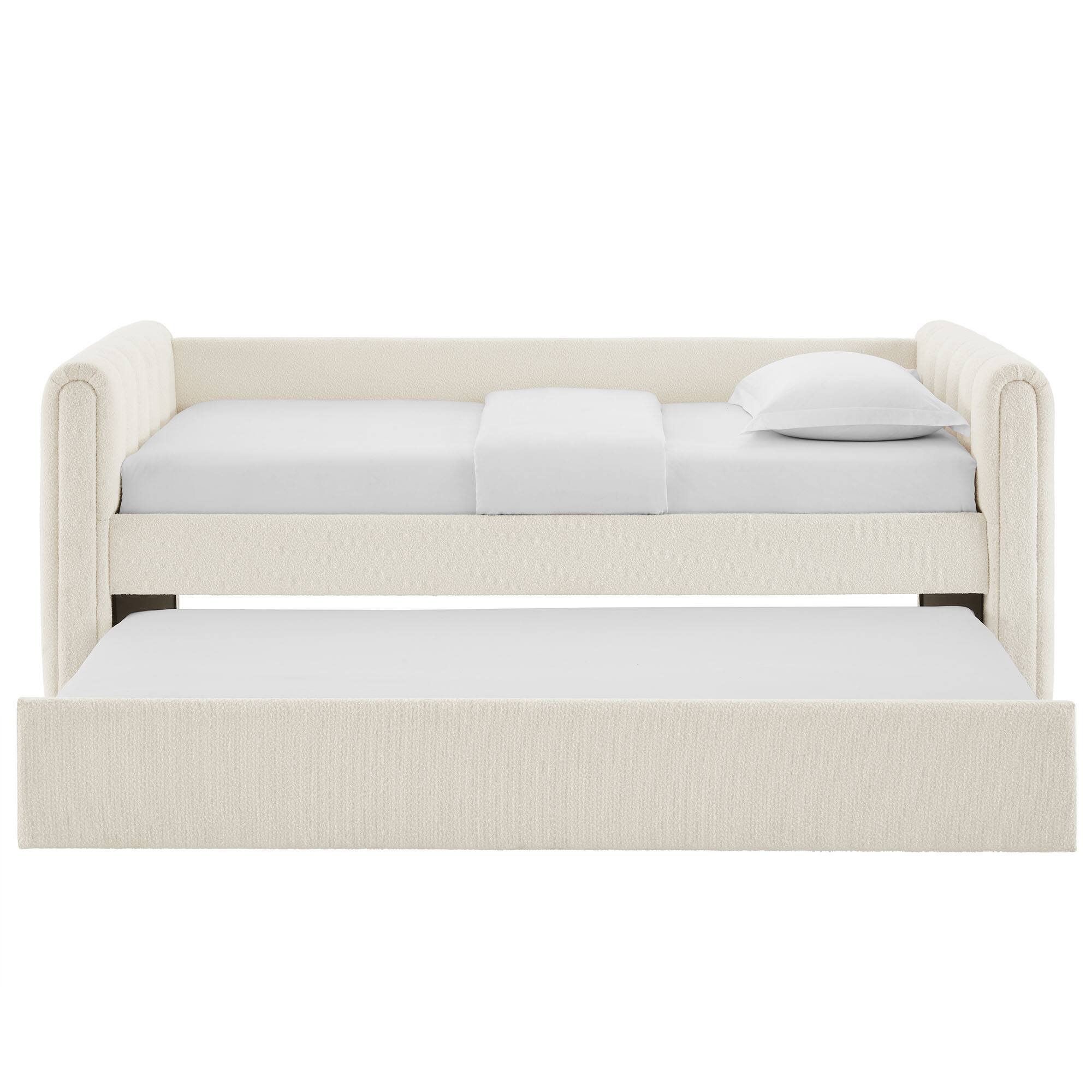 Alt View 9. Modway - Veyla Channel Tufted Boucle Twin Daybed With Trundle by Modway - Cloud.