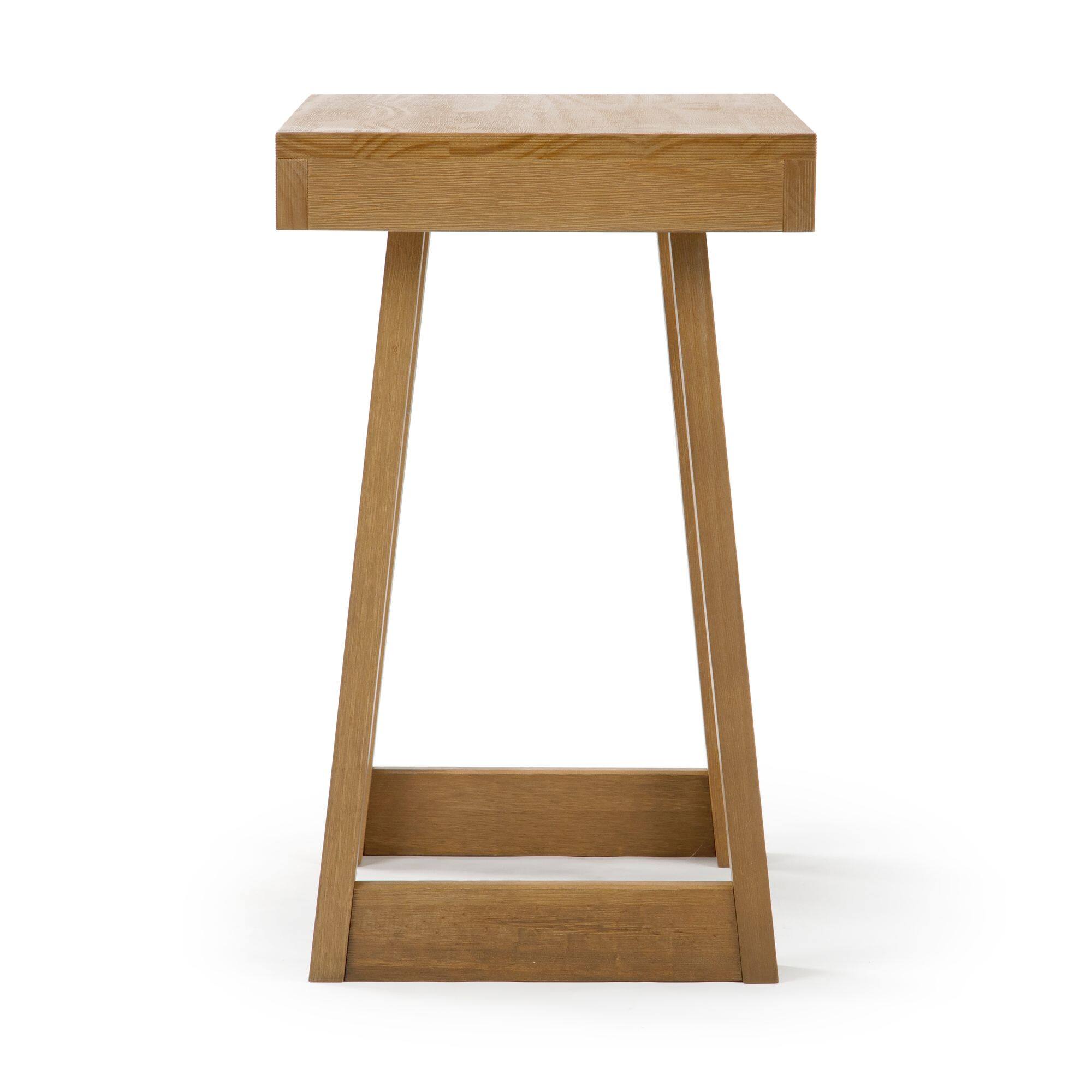 Alt View 5. Plank+Beam - Classic Rectangular Side Table (25in x 15in / 630mm x 375mm), Pecan Wirebrush - Pecan Wirebrush.