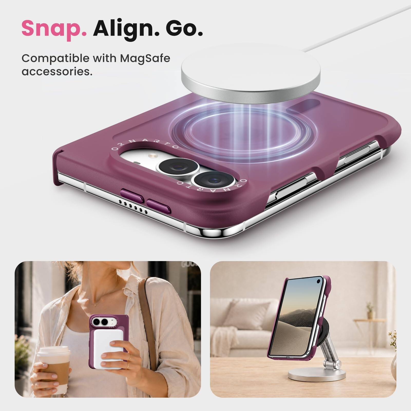 Snap. Align. Go.  
Compatible with MagSafe accessories.