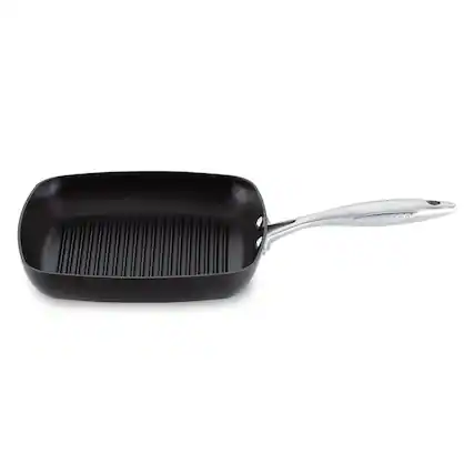 Front. Scanpan - Professional 10.5 Inch Nonstick Grill Pan - Black.