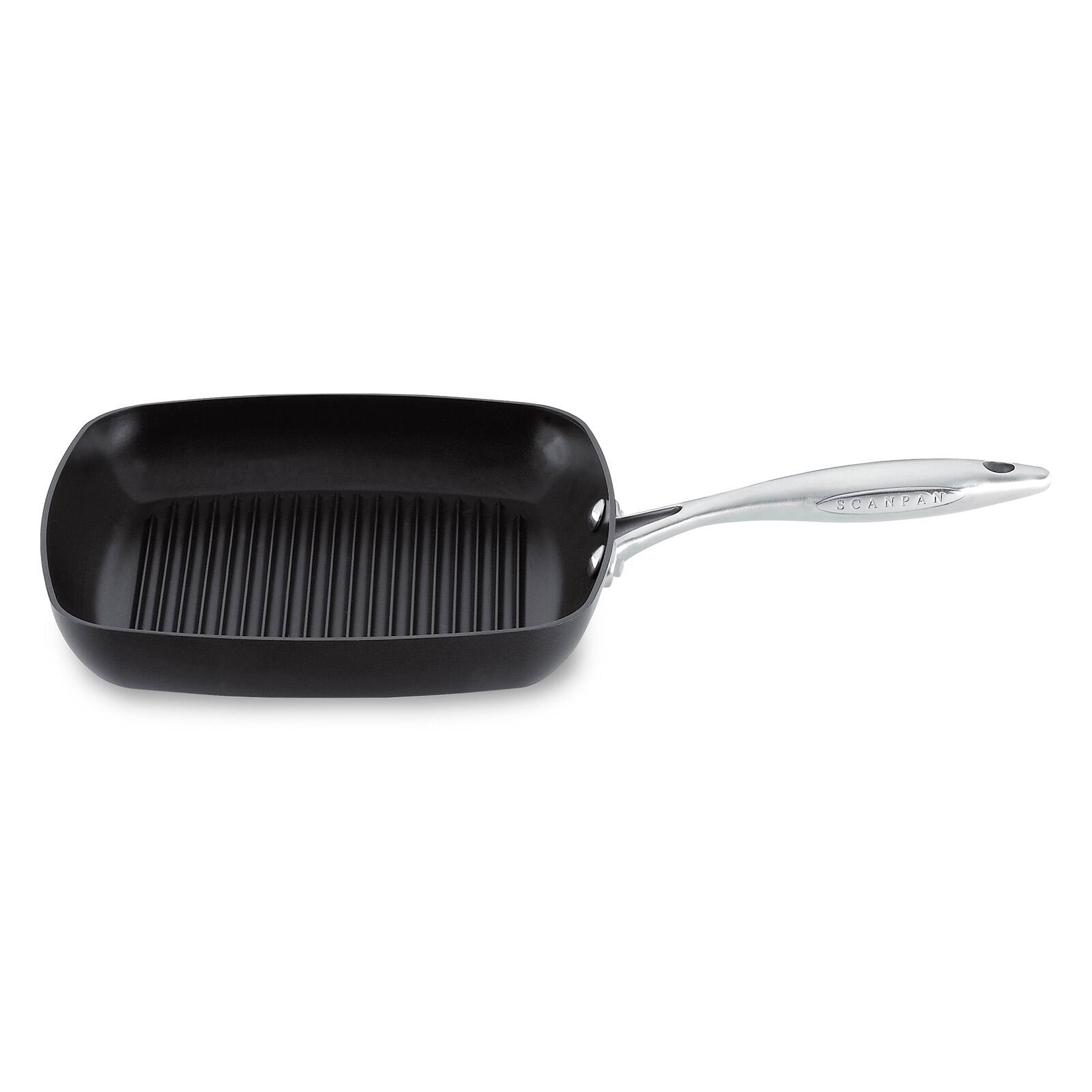 Front. Scanpan - Professional 10.5 Inch Nonstick Grill Pan - Black.