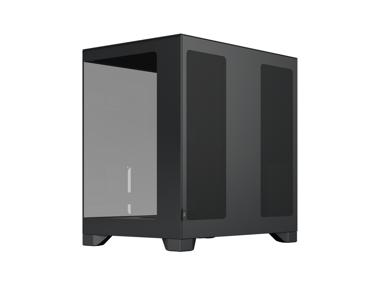 Alt View 5. Fractal Design - Fractal Design Pop 2 Vision Black - Dual-Chamber Case with Glass Panels, 4 Fans, E-ATX Support - Black.
