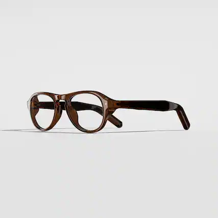 Front. VONDER - PALERMO AI Smart Glasses w/Memory, 16h+ Battery, Premium Audio, No Camera or Display, Prescription-Ready - Clear Lenses - Whiskey.