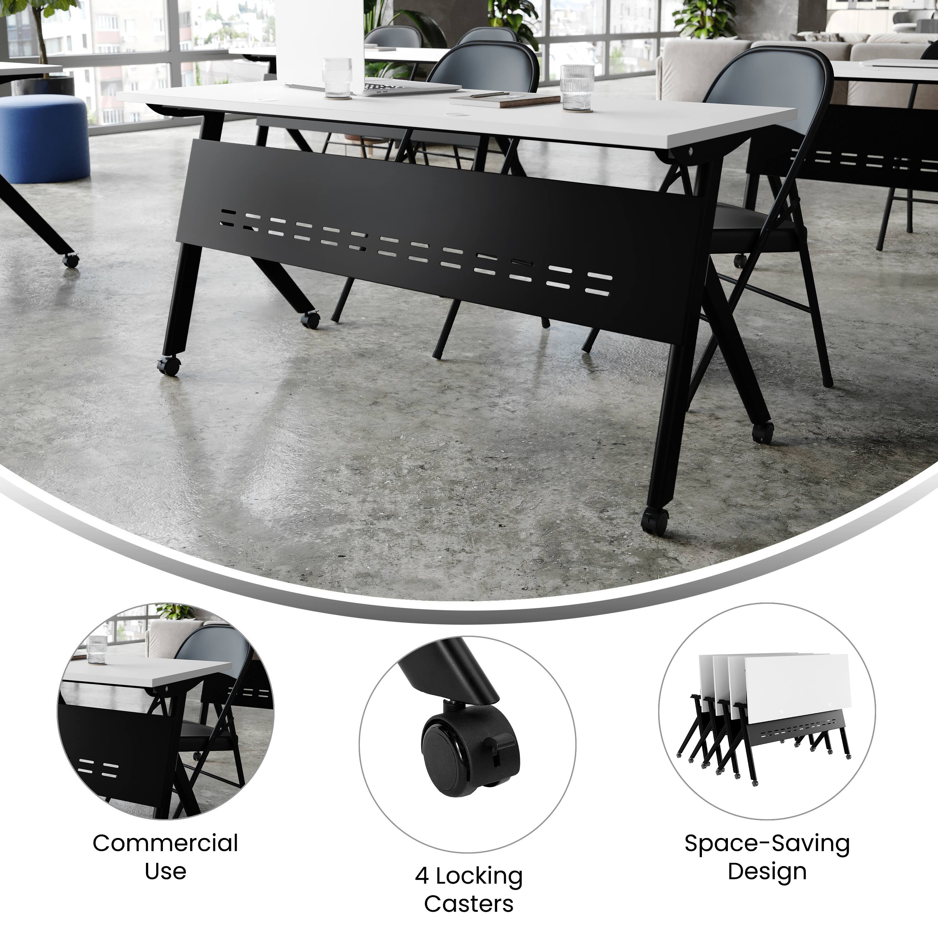 Commercial Use  
4 Locking Casters  
Space-Saving Design