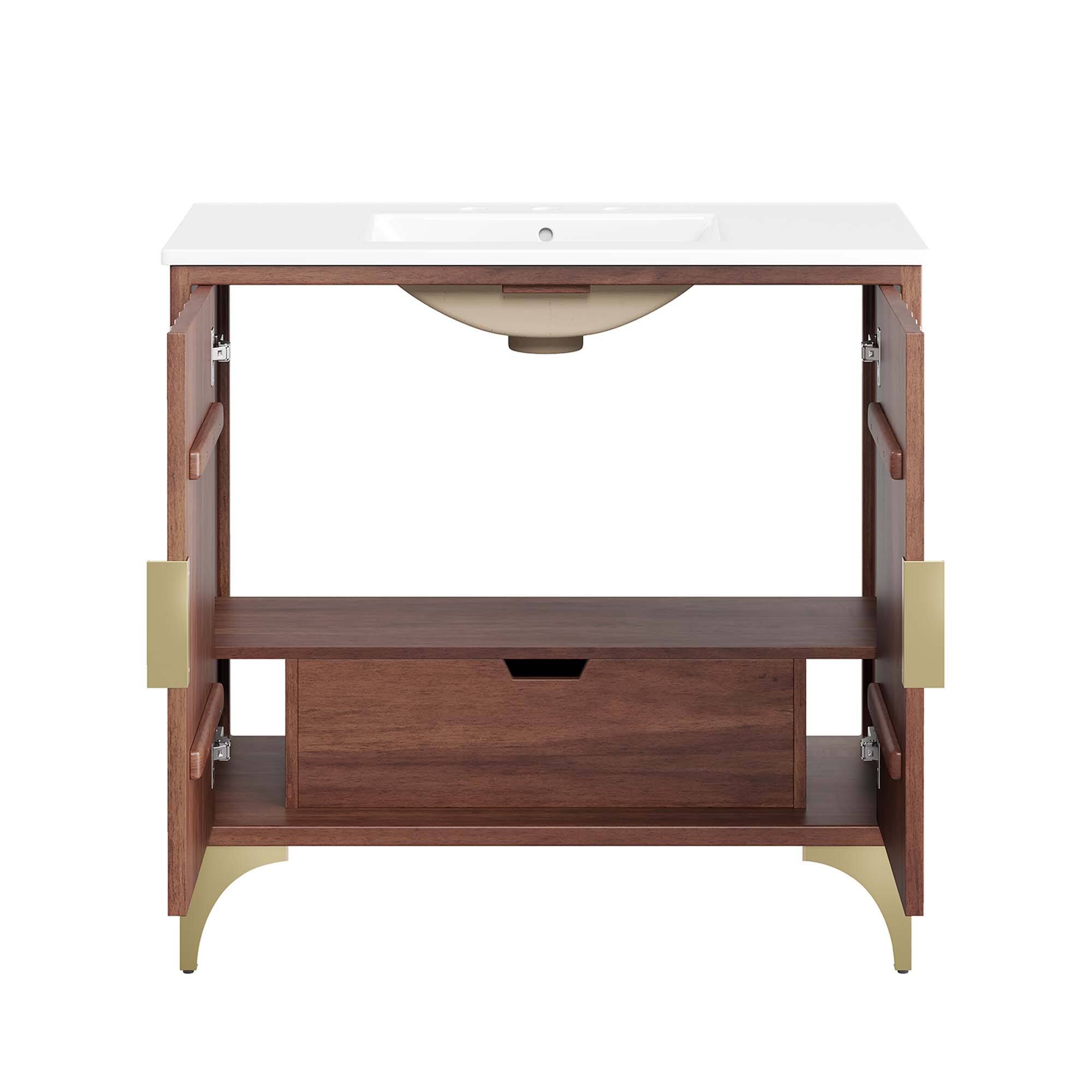 Alt View 7. Modway - Daylight Bathroom Vanity Basin Included by Modway - White Walnut.