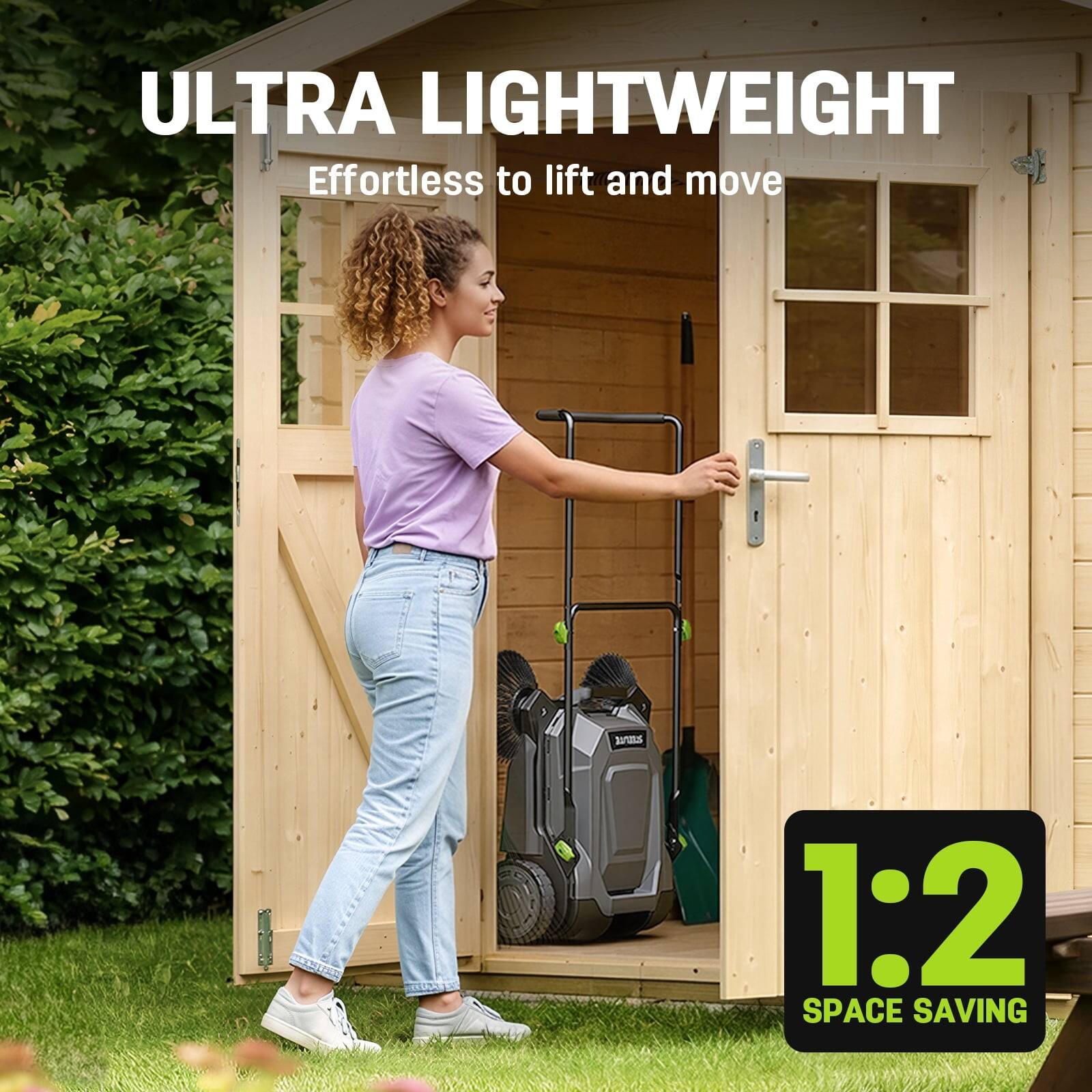 ULTRA LIGHTWEIGHT  
Effortless to lift and move  

1:2 SPACE SAVING