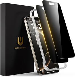 UNBREAKcable - 2-Pack Screen Protector Tempered Glass for iPhone 16 Pro Max - Privacy
