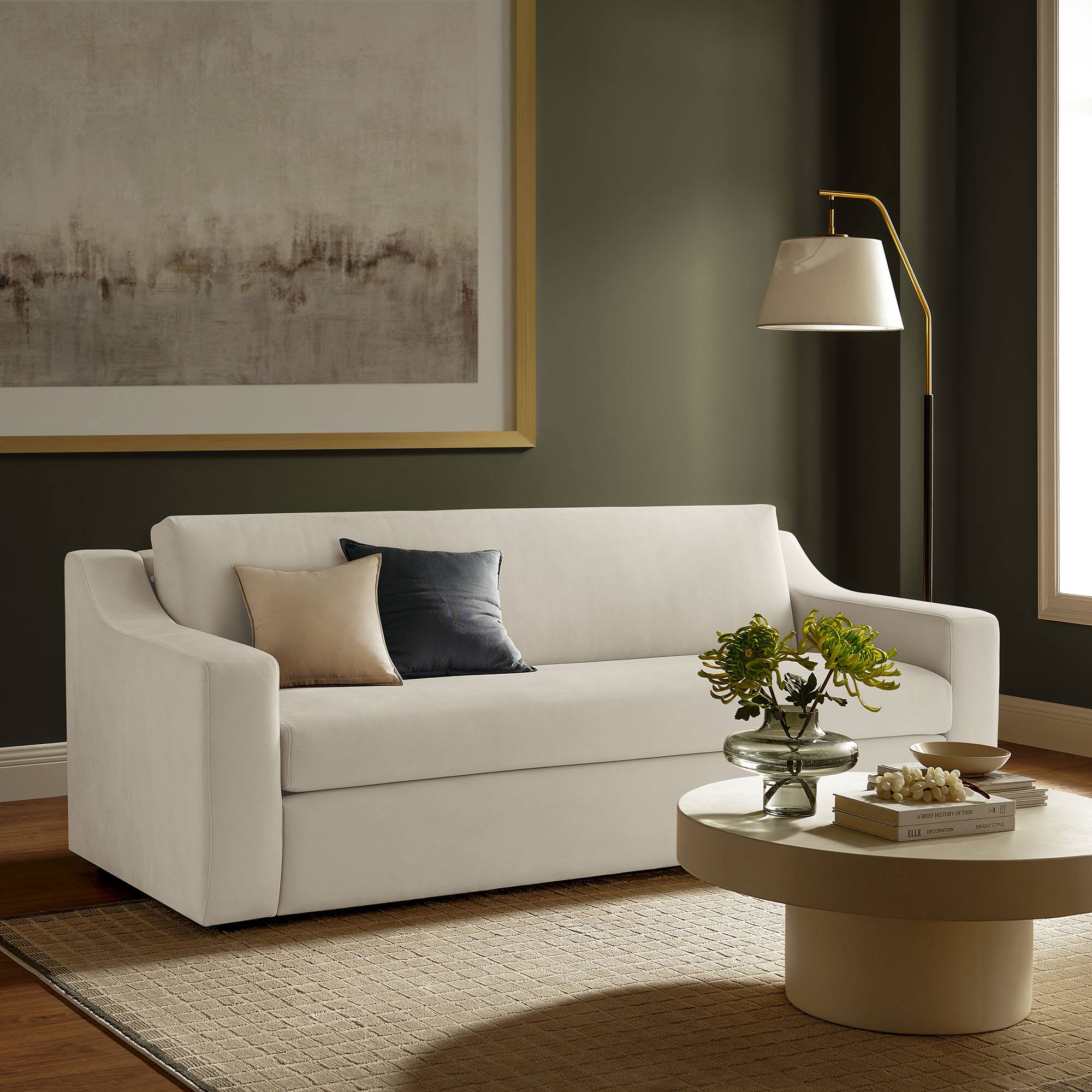 Alt View 4. Modway - Liora Performance Velvet Sofa by Modway - White.