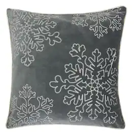 LuXeo - Embroidery Velvet Throw Pillow - Gray