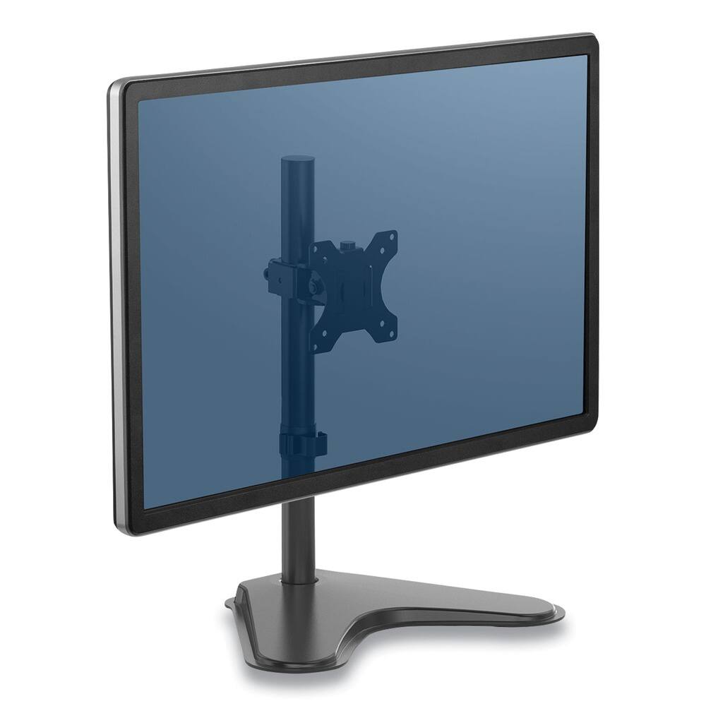 Angle. Fellowes - Professional Series 11 in. x 15.4 in. x 18.3 in. Supports 17 lbs. Single Freestanding Monitor Arm For 32 in. Monitors - Black.