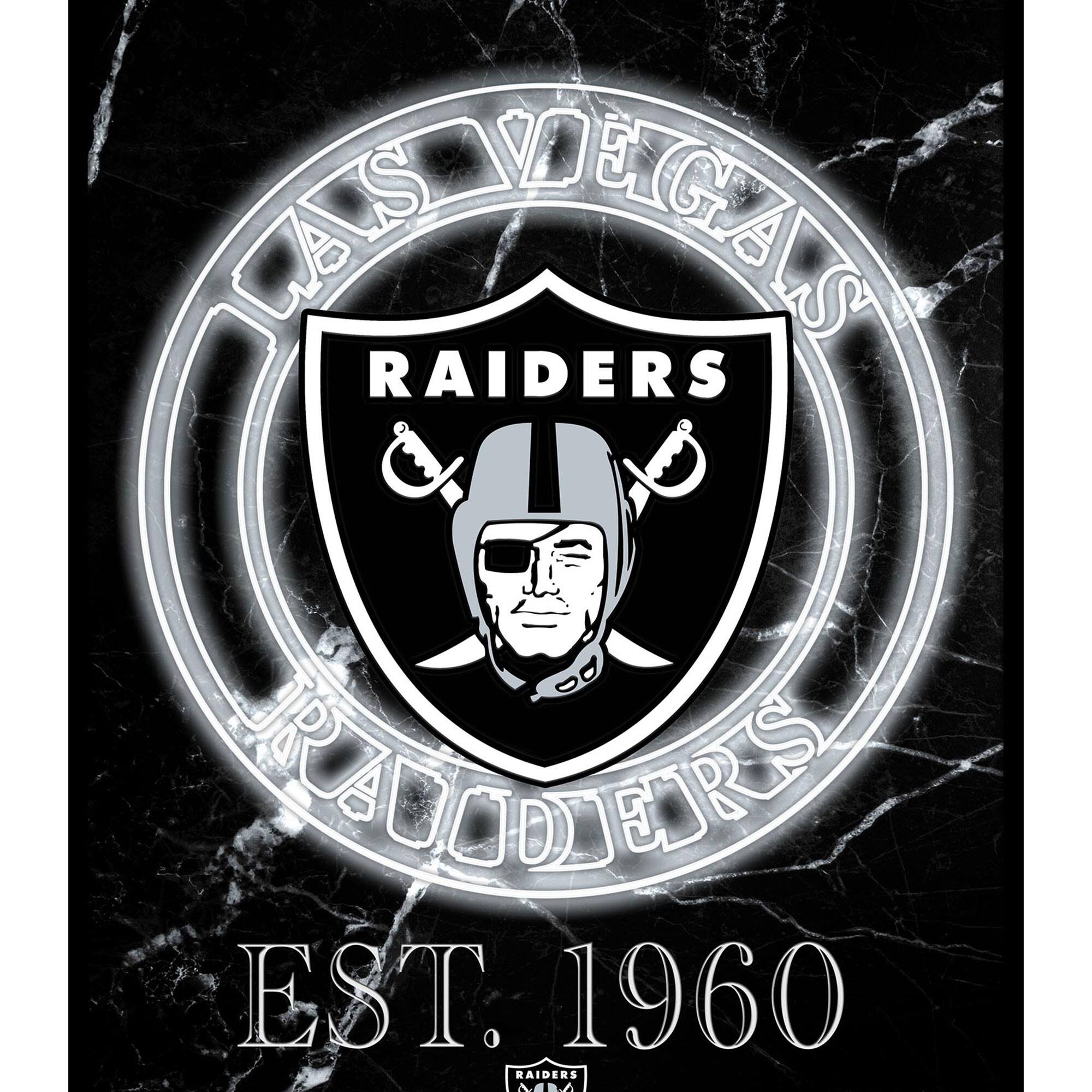 Black Las Vegas Raiders 12'' x 16'' Framed Circle Logo Print