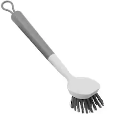 Front. OU - OU Cleaning Scrub Brush, Heavy Duty Cleaning Scrubber Brush for Bathroom & Kitchen, Built-In Scraper.
