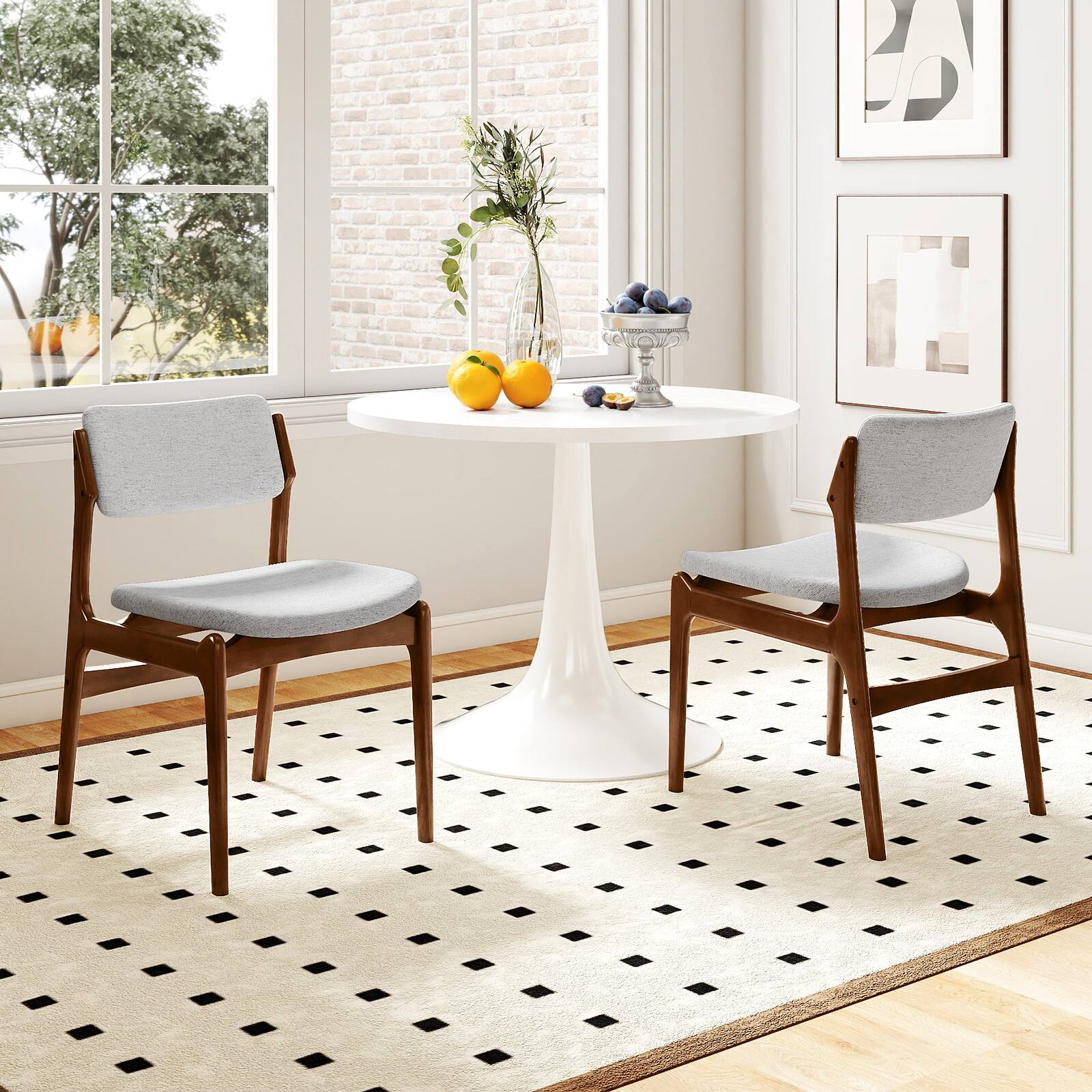Alt View 1. Gymax - Gymax Modern Padded Dining Chairs Set of 2 w/Padded Seat Tilt Backrest for Dining Room - Grey.