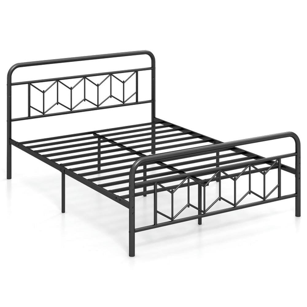 Front. Kadyn - Platform Bed Frame Bedroom Bed FramePlatform Bed with High Headboard and Snap Lock Metal SlatsQueen Size - Queen Size.