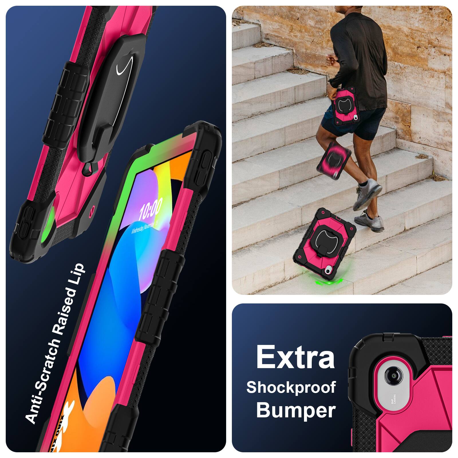 0 10:00 AM  
Anti-Scratch Raised Lip  
Extra Shockproof Bumper