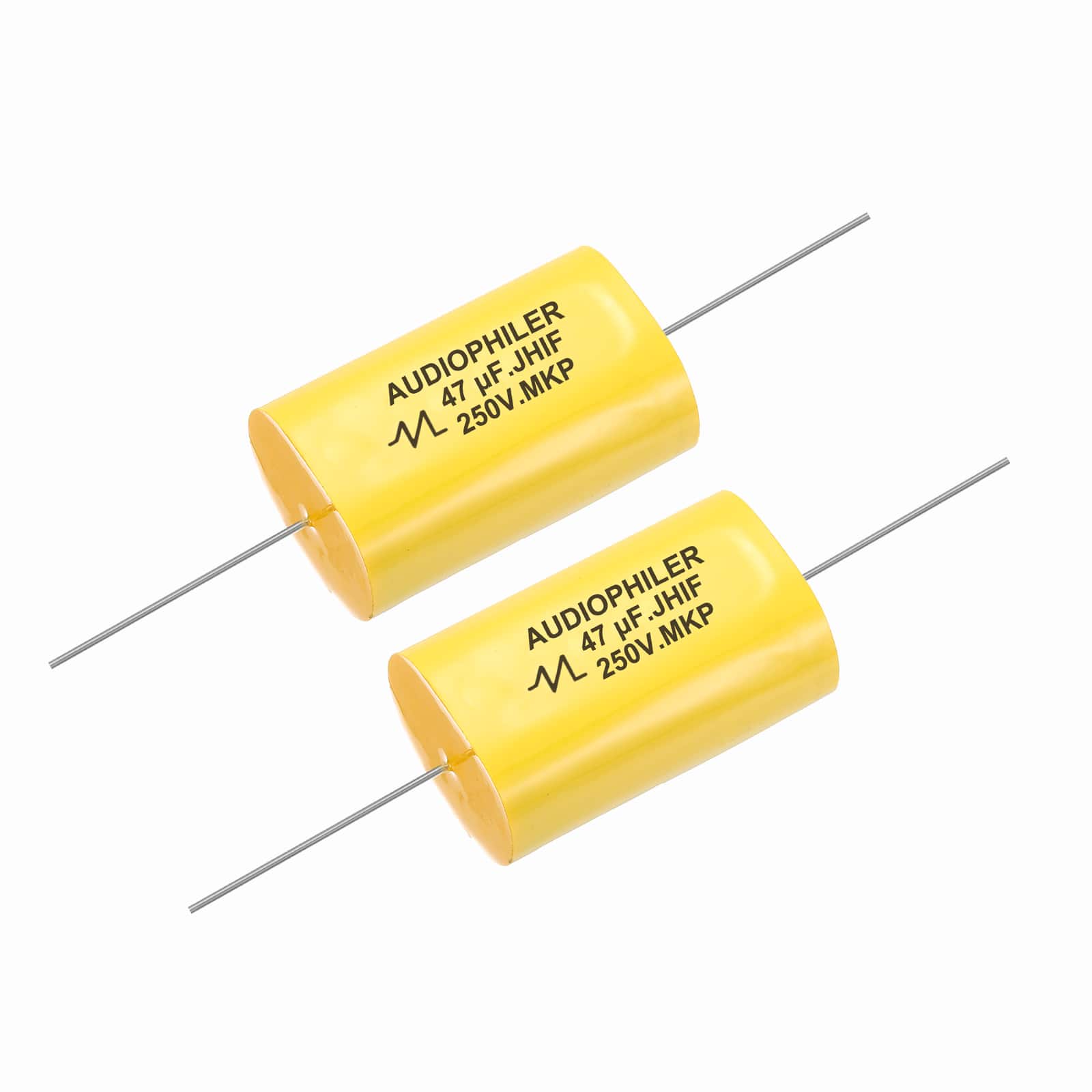 Unique Bargains - 2pcs 47uF High-Frequency Divider Capacitor, 270V Audio Speaker Crossover Non-Polarity Polypropylene MKP Film Capacitors - Yellow price history on PriceWatchPro