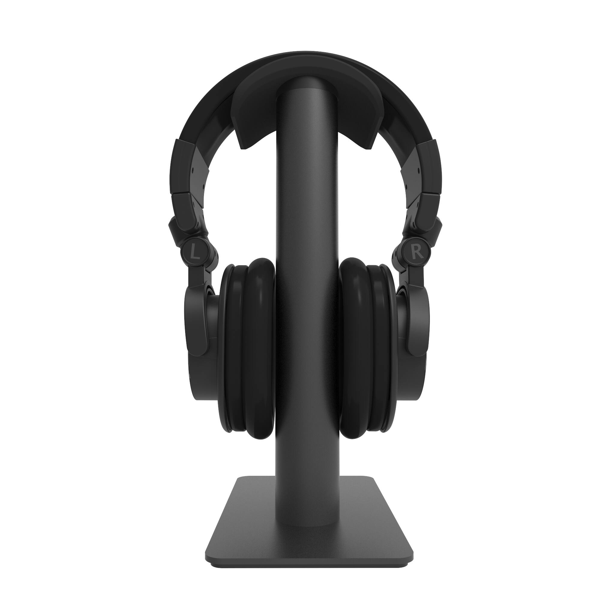 Back. Kanto - Premium Universal Headphone Stand with Curved Silicone Cradle - Black.