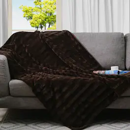 Cheer Collection - Faux Fur Printed Blanket - Multiple Colors & Sizes - Choco