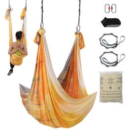 VEVOR - Aerial Yoga Hammock & Swing, 5.5 Yards, Aerial Yoga Starter Kit with 100gsm Nylon Fabric, Full Rigging Hardware - Gold