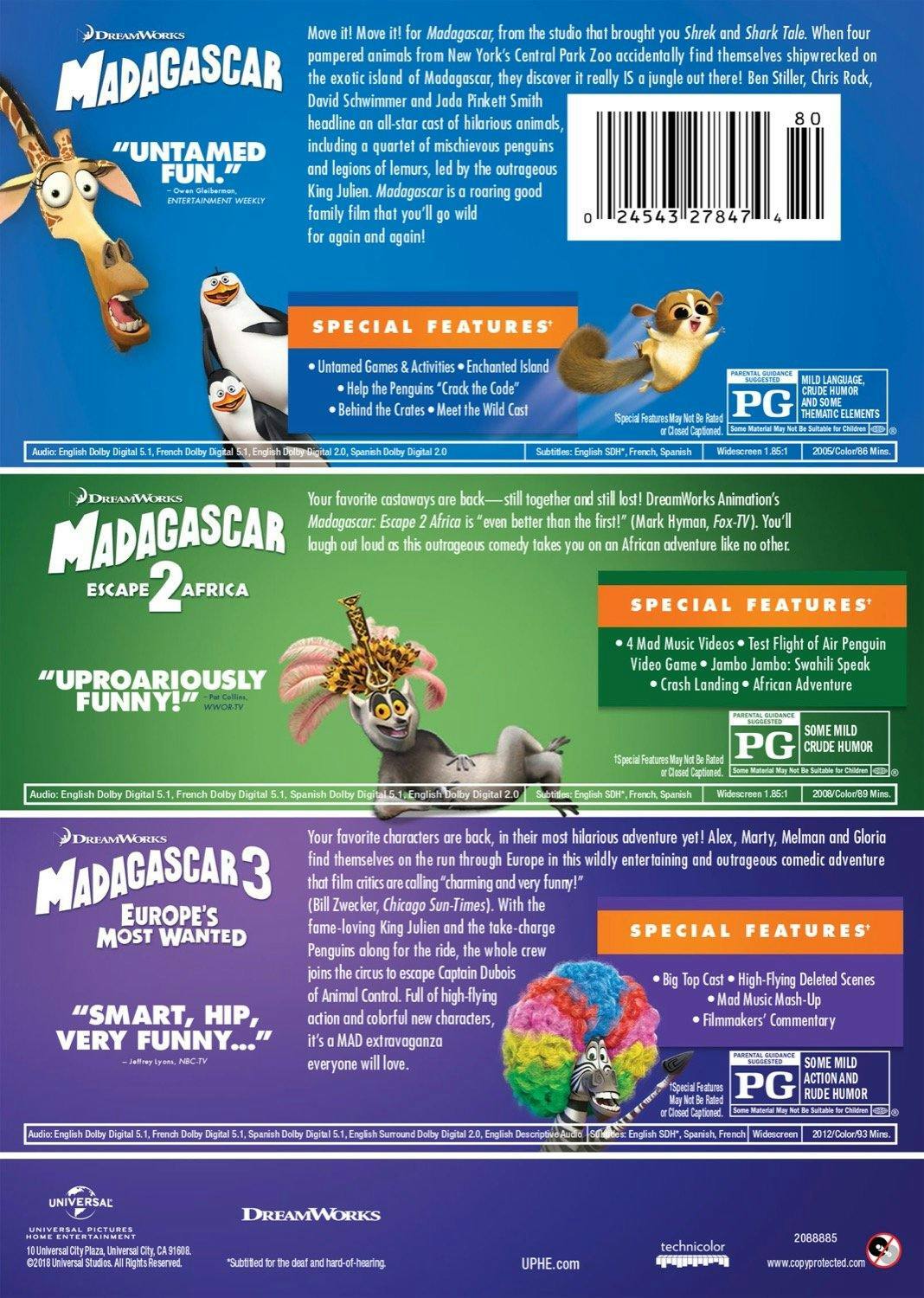 Angle. Madagascar: The Complete Collection (2018) (DVD Icons Packaging) [DVD].