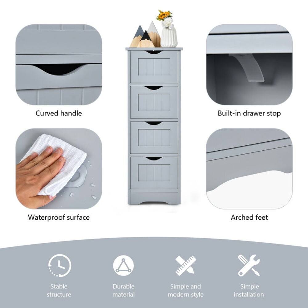 - Curved handle
- Built-in drawer stop
- Waterproof surface
- Arched feet
- Stable structure
- Durable material
- Simple and modern style
- Simple installation